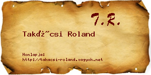 Takácsi Roland névjegykártya